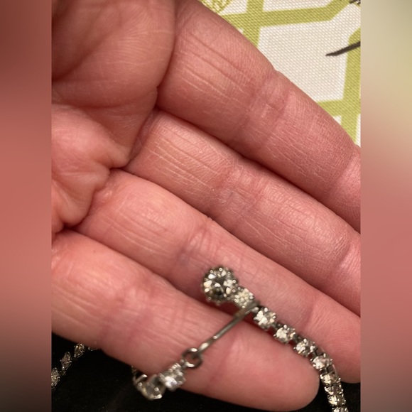 Estate Vintage 50s Bow tie Rhinestone necklace/Prong Set - Picture 3 of 3